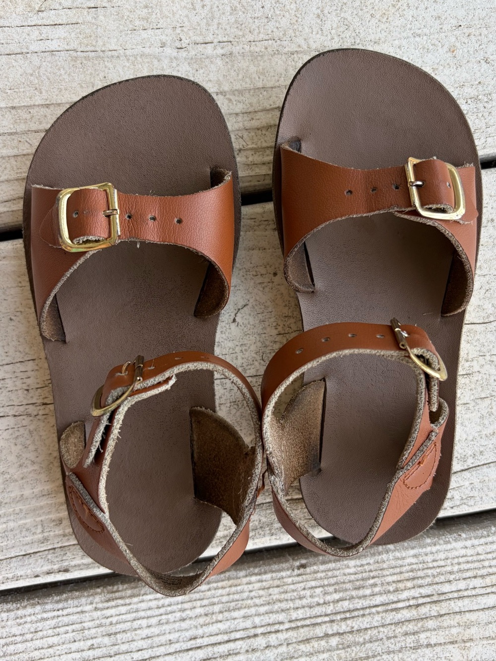 Sun-San Salt Water Brown Sandals - Size 10